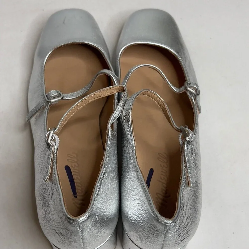 Madewell Silver Mary Jane Heels - Picture 5 of 13